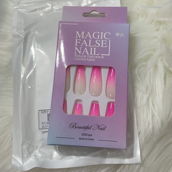 Pink Ombré Long Coffin Press On Nails - Picture 6 of 10